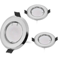 Set van 3 ultradunne inbouw-LED-spotjes, 3x5W dimbaar, 220V, 55mm gat, warm wit 3000K, 120 stralingshoek