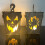 Ξύλινη φωτισμένη κολοκύθα για επιτραπέζιο Halloween, φωτισμ 1