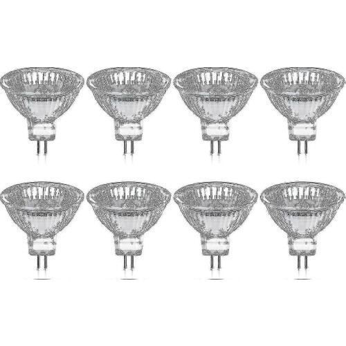 Συσκευασία 8 λαμπτήρων αλογόνου GU5.3 MR16 35W 12V με δυνατότητα
