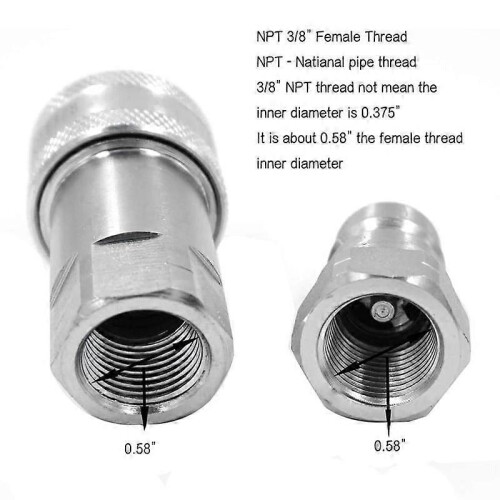 3/8Inch NPT Thread ISO7241-1A Hydraulic Quick Disconnect Coupler Set with Dust Cap 2