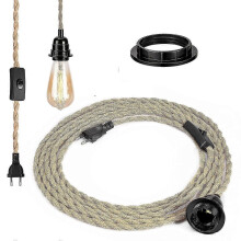 E27 2-aderige linnen elektrische kabel, dimbare textielgecoate getwiste kabelpaar hanglamp met 1,5 m