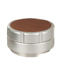 Espresso Powder Distributor Walnut Cover Coffee Leveler Silver,B