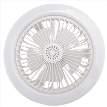 E27 plafondventilator met verlichting, gesloten lage ventilator met lamp (wit)