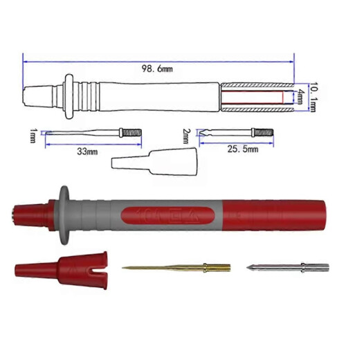 1 Set 2pcs Multimeter Test Probe Replaceable Needle Multi-Purpose Test Pen J.30013A 1