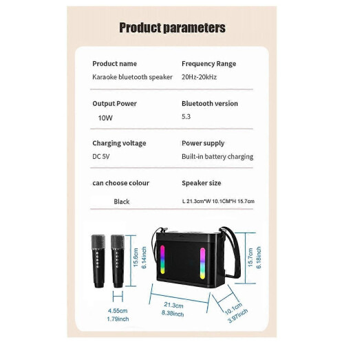 Ασύρματο ηχείο Bluetooth Subwoofer Πολύχρωμο φως Φορητή μηχανή καρα 2