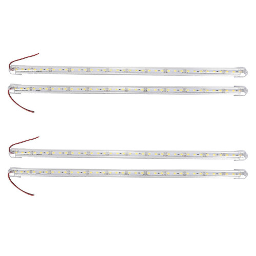 4 τεμάχια άκαμπτη λωρίδα LED από κράμα αλουμινίου, αδιάβροχη 12V 50CM, θερμό λευκό