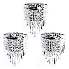 3X Modern Crystal Wall Lamp Chrome Sconce Wall Light compatible Living Room Bathroom Home Indoor Lighting D