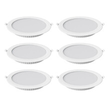 6 Stück 12W LED-Einbaustrahler, runde Deckenspots für Schlafzimmer und Wohnbereich, warmes Licht