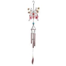 Metal Butterfly Wind Chime Tube Anti-Rust Home Iron Art Decorations