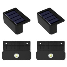 4 Pcs LED Solar Wall Lamps Stair Light Outdoor Lighting Fence Porch Decorative Lamp Step Fence Yard Garden White Light