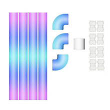 Tuya WIFI RGB IC Glide Wandleuchten, LED-Streifen-Verbindung, Musiksynchronisation, App-Steuerung, Sprachsteuerung,