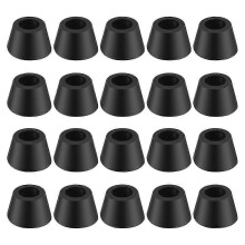 20 Stück schwarze Gummi-Endkappen für Stuhl-, Sofa- und Tischbeine, 16 mm Durchmesser