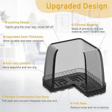 Bodenschutz für quadratische Stuhlbeine, Bodenschutz für Stuhlbeine aus Hartholzböden