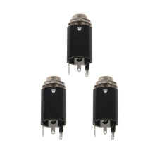 3Pc Black Guitar Endpin Jack 6.35 Input compatible Any Guitar Eq Output Guitar Parts & Accessories