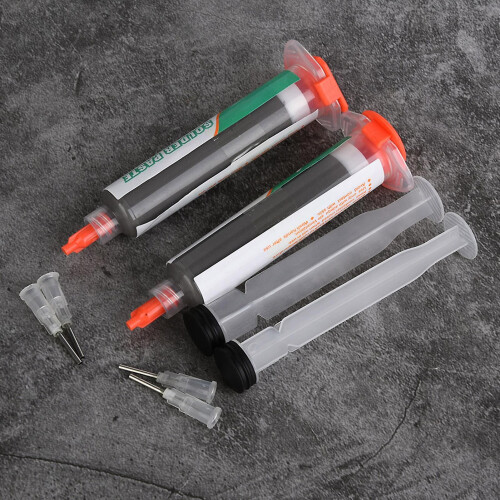 2 σύριγγες ασφαλούς συγκόλλησης Sn42 Bi58 50g για επισκευή πλακετών SMD και ηλεκτρονικών 1