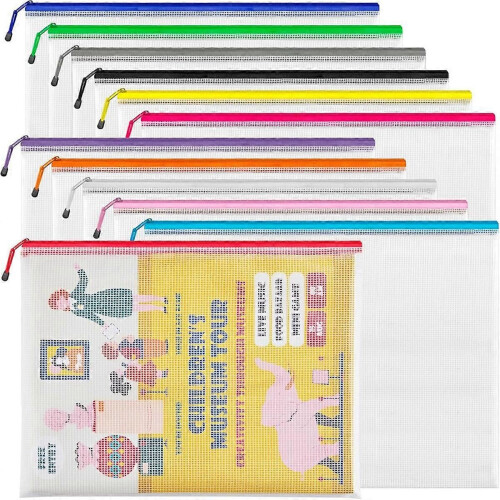 A3 (16.9x12.4 in,12 Pcs) Mesh Zipper Pouch