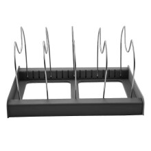 7 Dividers Stainless Steel Kitchen Pot Lid Holder Expandable Pan Rack
