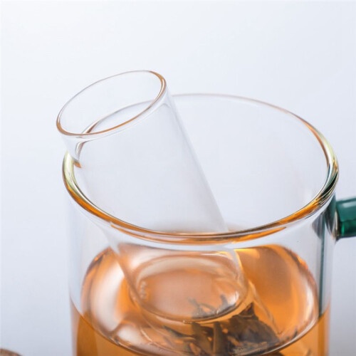 4PCS Glass Strainers for Long Leaf Tea, Reusable Glass Diffuser with Cork Loose Tea Steeper Filter for Cup 2