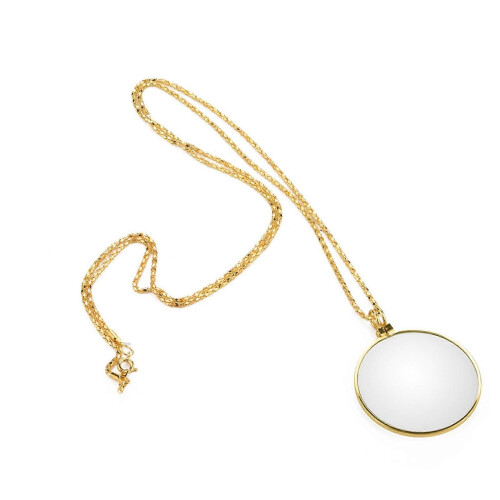 Monóculo con lupa de 5 aumentos para collar (dorado) 2
