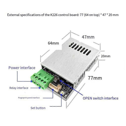 K226+G16 Password Fingerprint Control Board Relay Output Admin/User Fingerprint/Password for Door Access Control System 1