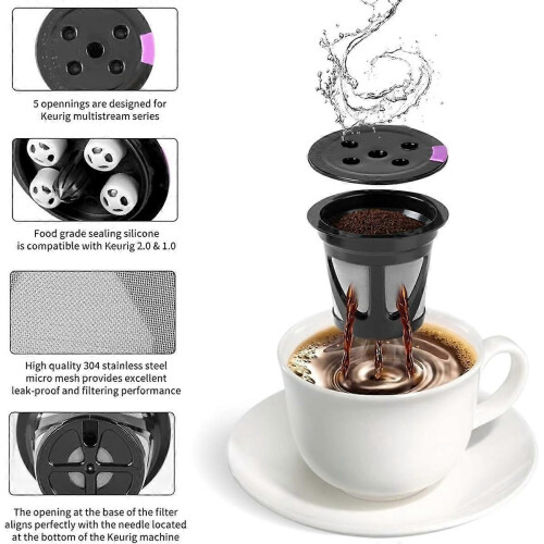 Reusable K Cups for , 4-Pack Universal Refillable K CUP Coffee Filters, for Multistream Series 1