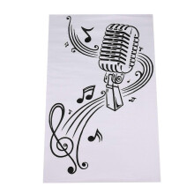 Microphone Wall Art Musical Notes Sticker For Ktv Bar Background Home