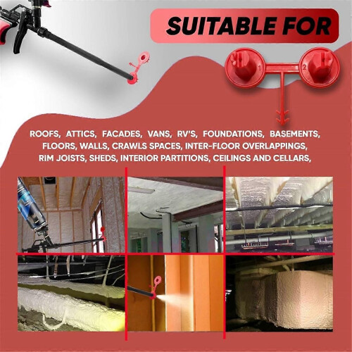 12pcs Red Nozzle for Foaming Agent, Coverage for Vertical & Ceiling Coverage 2