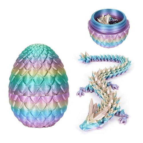 3D Printed Dragon Egg, Easter Eggs Dragon Crystal Dragon in Egg