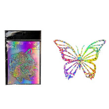 100Pcs Holographic Glitter Butterfly Stickers, Vintage Butterfly Waterproof Transparent Decorative Decals