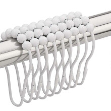 Shower Curtain Hooks Rings, Stainless Steel Rust-Resistant Shower Curtain Rings and Hooks- Set Of 12-White