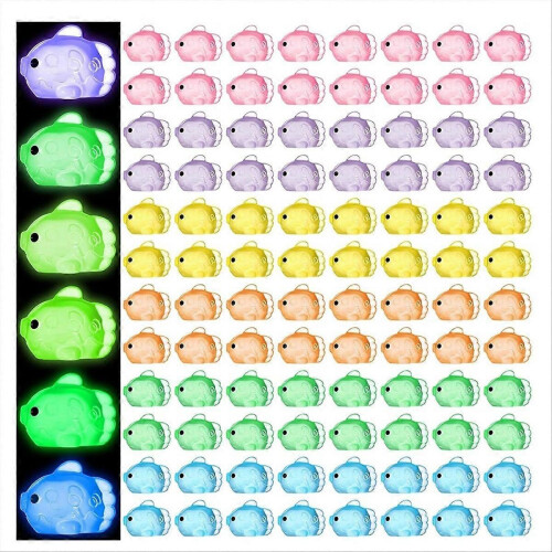 Mini Glow Fish Miniature Statue Cute Tiny Resin Flatfish Figure