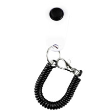Dog Training Clicker Universal Interactive Pet Training Clicker with Black Long Wrist Strap and Ring White