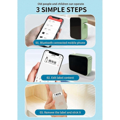 P15 Wireless Label Printer Portable Bluetooth Thermal Label Maker Handheld Mini Machine with Adhesive Label Tape B 2