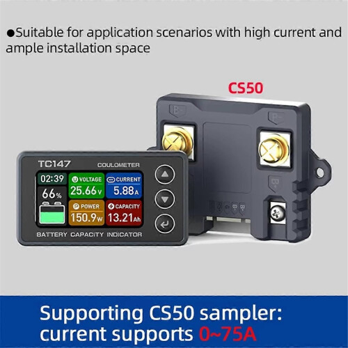 TC147 High-Precision Color Screen Coulomb Meter Battery Voltage and Current Meter 1