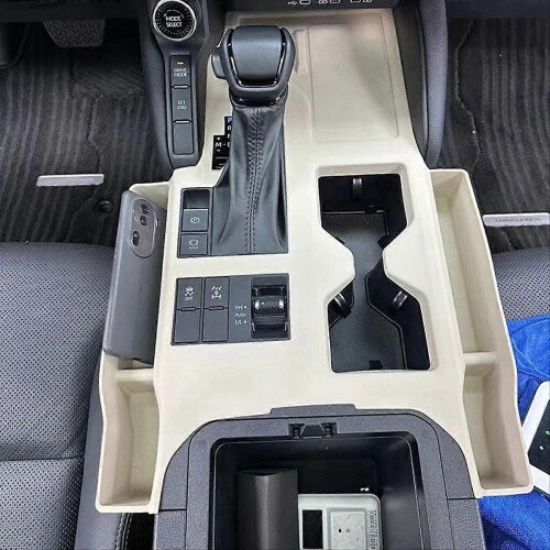 Interior Rubber Seat Crevice Storage Box Organizer Accessories Beige 1