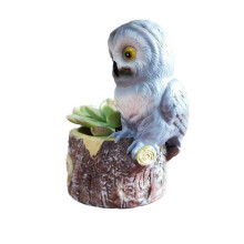Cute Owl Resin Flower Pot Garden Office Decoration Succulent Mini Owl Flowerpot Cute Animal Flowerpot