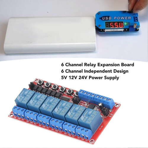 6 Channel Relay Module 5V 12V 24V Latching Switch High and Low Level Trigger Relay Expansion Board 1