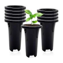 10Pcs Plastic Deep Plant Nursery Pots, Thick Stable Tall Tree Pots, Reusable Tall Seedling Plant Co