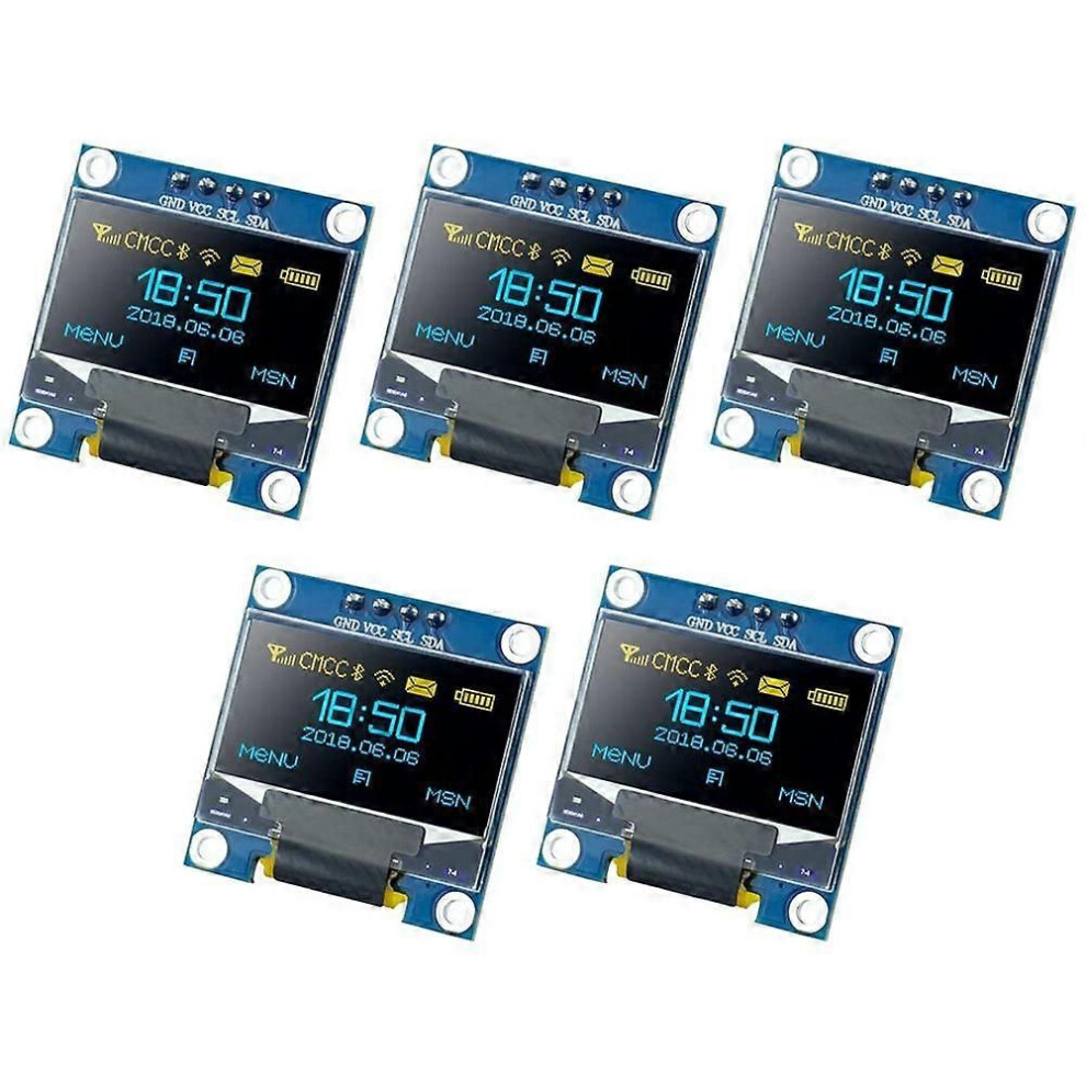 0.96 Inch 5Pcs Oled I2c Display Module For Arduino Raspberry Pi 128X64 Pixel Iic Serial Self-Luminous Display Module 9409192828422