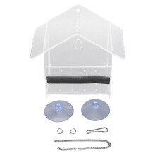 Window Bird Feeder Transparent Large Space Bird Feeder House with Suction Cup Hook for Outside