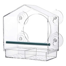 Window Bird Feeders with Strong Suction Cups, Clear Bird Feeder for Outside,Bird House with 2 Compar