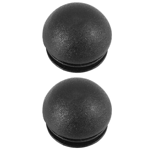 2 Pcs 25mm Dia Plastic Round Tube Inserts End Blanking Caps Black 1
