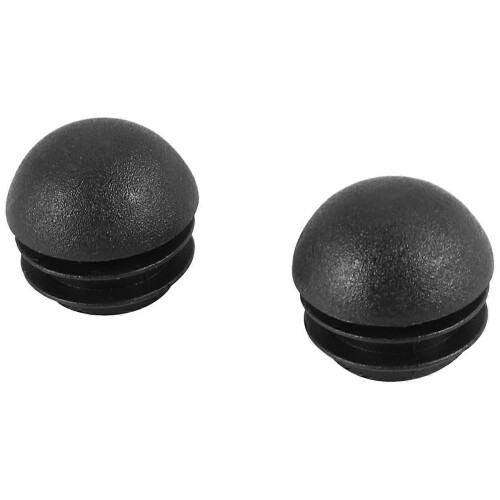 2 Pcs 25mm Dia Plastic Round Tube Inserts End Blanking Caps Black 2