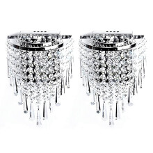 2X Modern Crystal Wall Lamp Chrome Sconce Wall Light for Living Room Bathroom Home Indoor Lighting