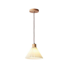 Nordischer Plissee-Nachttischleuchter, moderne Pendelleuchte für Schlafzimmer, Esszimmer, 23 cm