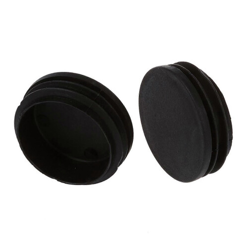 12 x Μαύρο Πλαστικό Στρογγυλό Σωλήνα 50mm Diameter Καπάκια Εισαγωγής Σωλήνα Καλύμματα 2