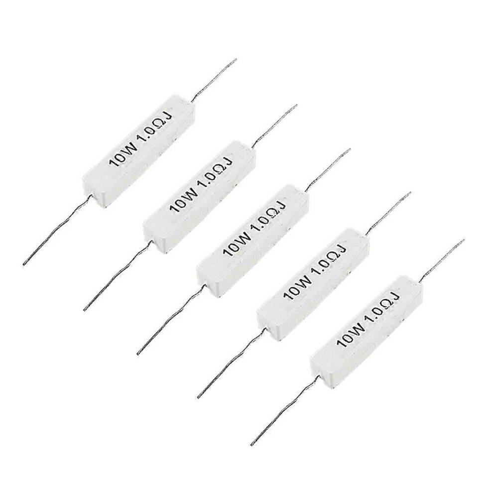 1.0 Ohm 10W Wirewound Ceramic Cement Resistor 5 Pcs 9409192826527