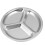 2X Stainless Steel 3 Sections Round Divided Dish Snack Dinner Plate Diameter 24Cm 3