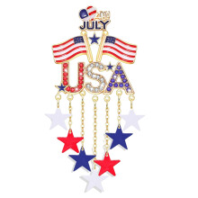 Modische American Pride-Brosche aus Metall, perfekt für