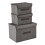 3 Pack Foldable Storage Boxes with Lids,Fabric Storage Basket Organiser for Wardrobe,Closet,Shelf(Gray) 2